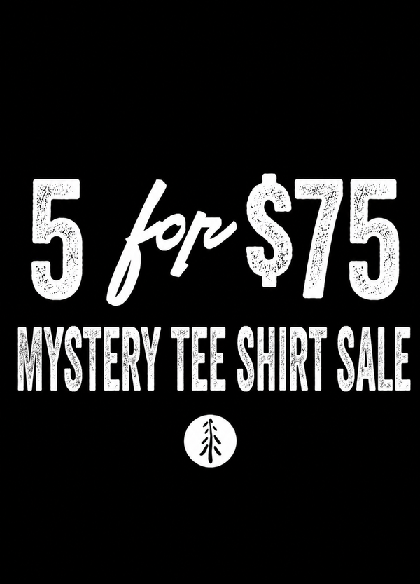 5 for $75 Mystery Tee Shirt Sale