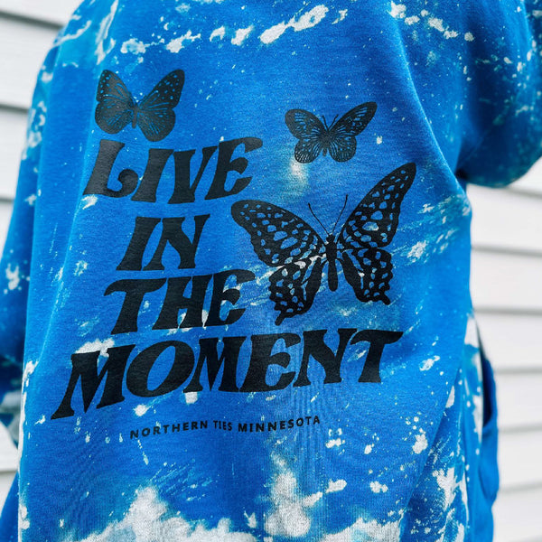 Live in the Moment Bleached Zip Hoodie