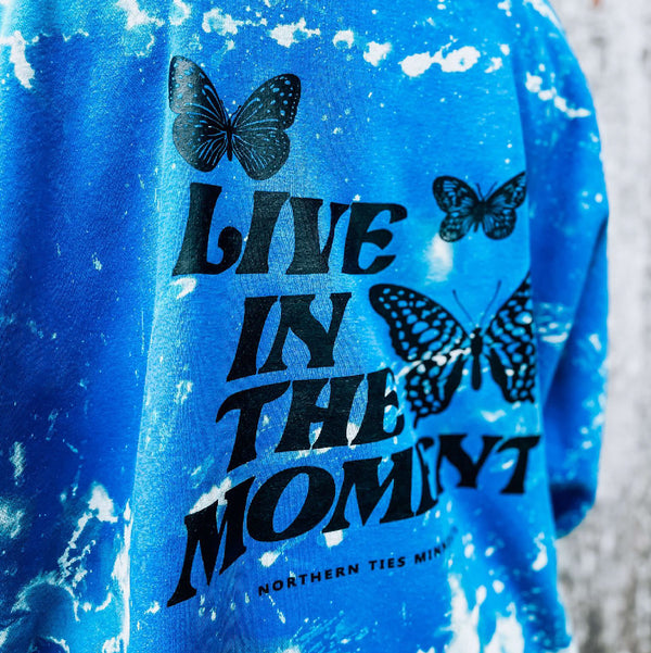 Live in the Moment Bleached Zip Hoodie