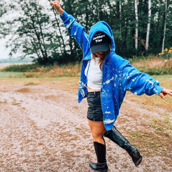 Live in the Moment Bleached Zip Hoodie