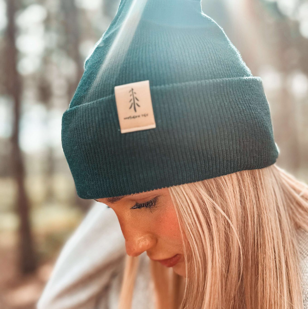 Leather Tag Beanie