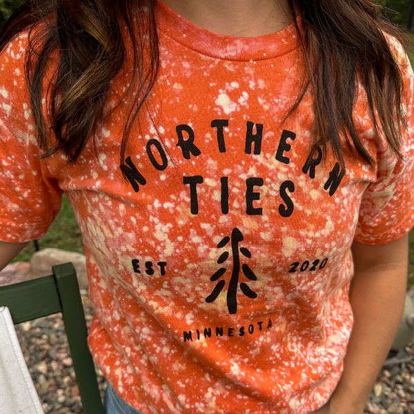 Autumn Orange Bleached Tee