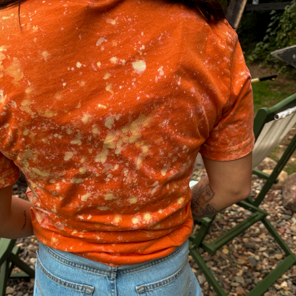 Autumn Orange Bleached Tee