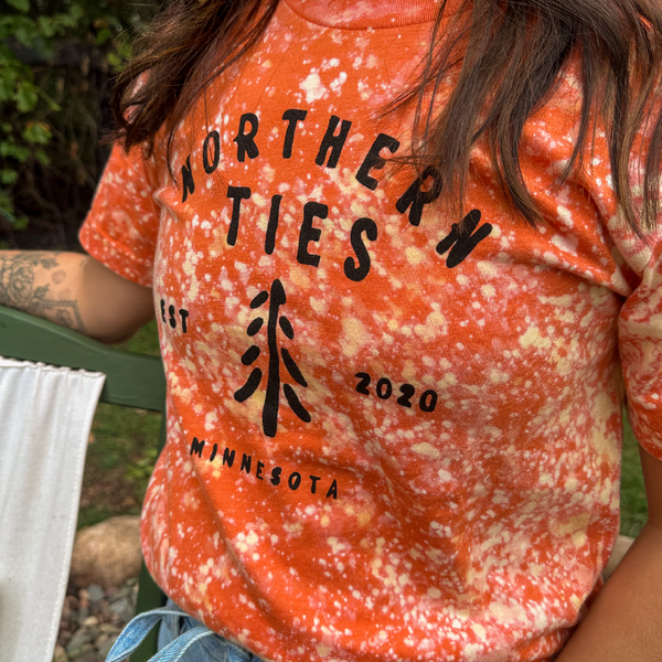 Autumn Orange Bleached Tee