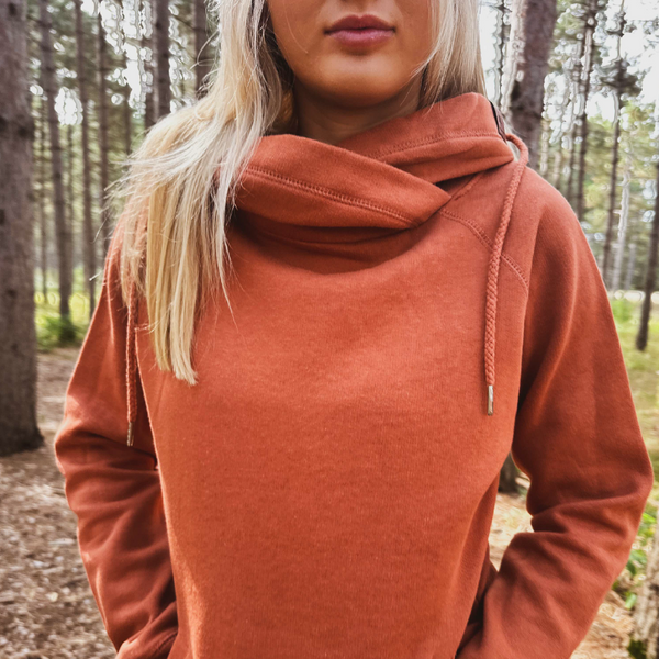 Burnt Orange Funnel Neck Hoodie