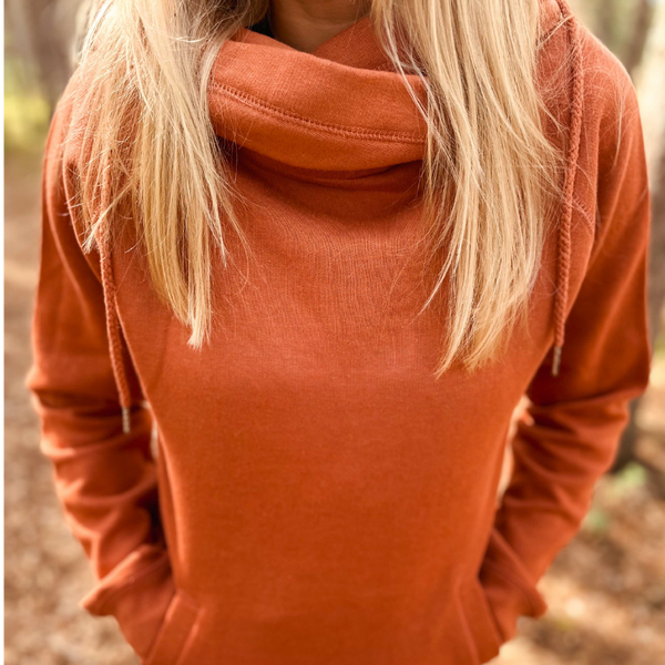 Burnt Orange Funnel Neck Hoodie