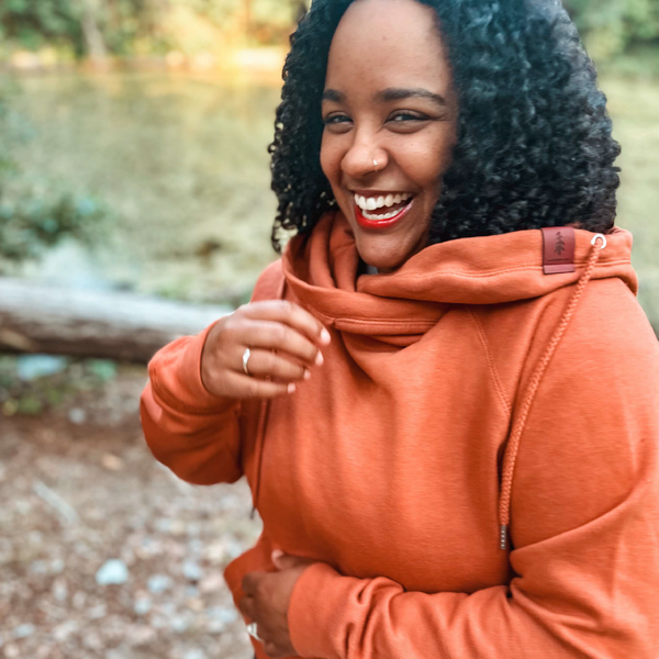 Burnt Orange Funnel Neck Hoodie