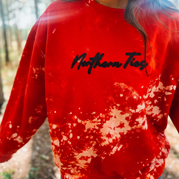 Red Bleached Crewneck