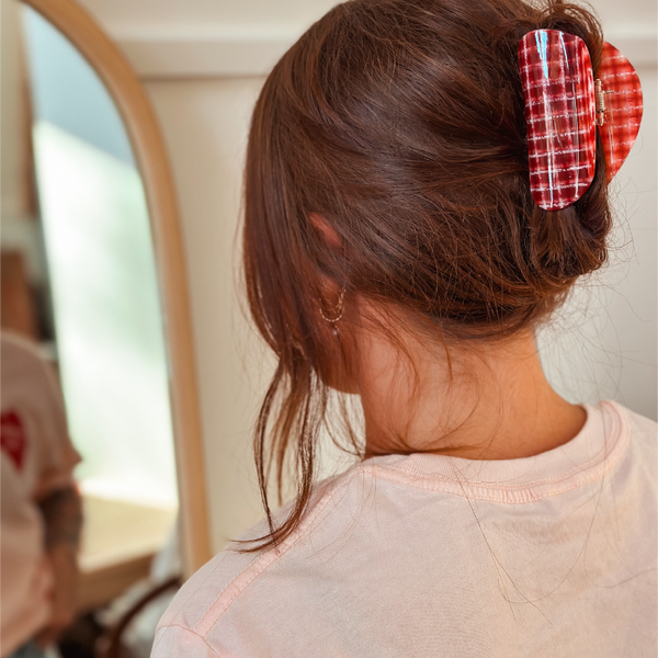 Red Plaid Hair Clip