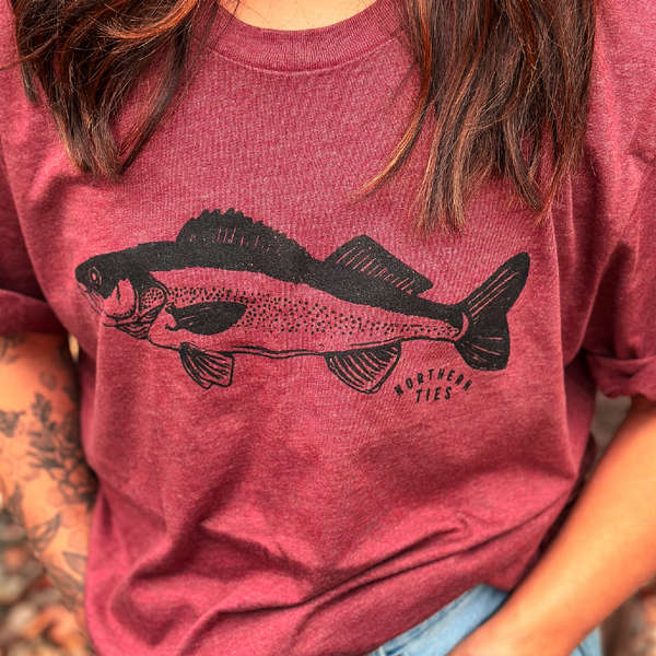 Maroon Walleye Tee