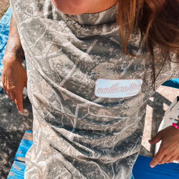 Camo & Coral Tee