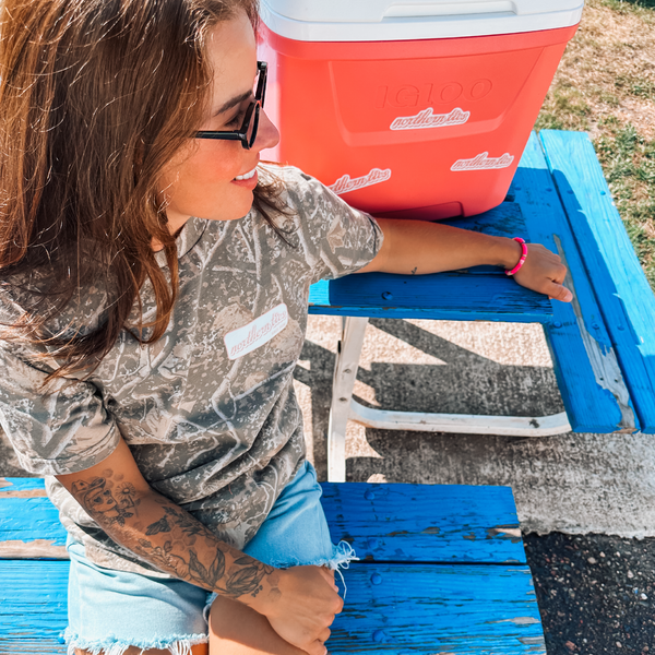 Camo & Coral Tee