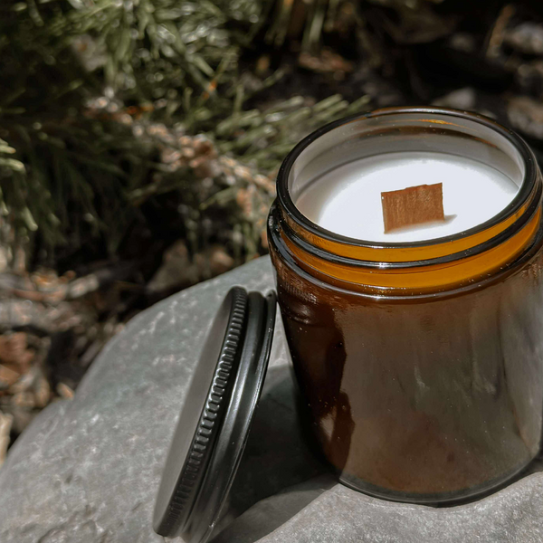 Cloves Wood Wick glass candle