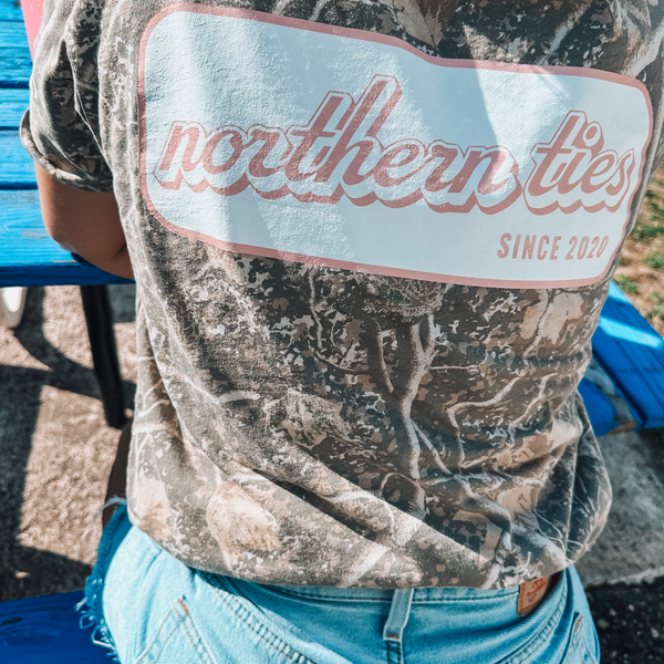 Camo & Coral Tee