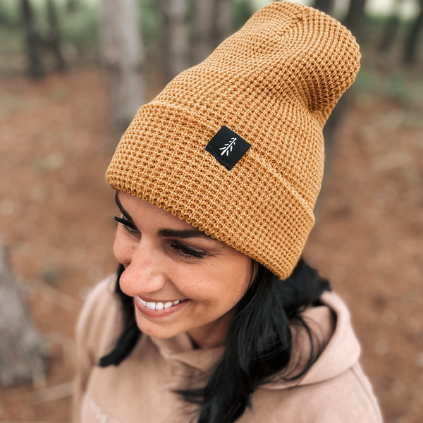 Waffle Beanie with Black Tag